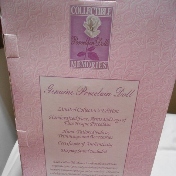 NIB VTG COLLECTIBLE MEMORIES FINE PORCELAIN DOLL "NATALIE" w/ COA STAND ACCESSOR - Picture 13 of 14